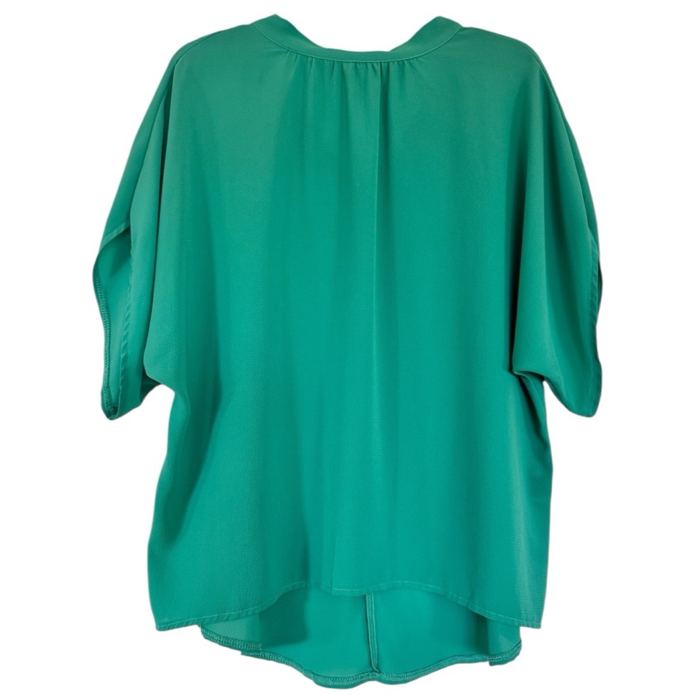 SHEIN Teal Mock Neck Batwing Sleeve Tie Back Tunic Top Size M EUC Like New!